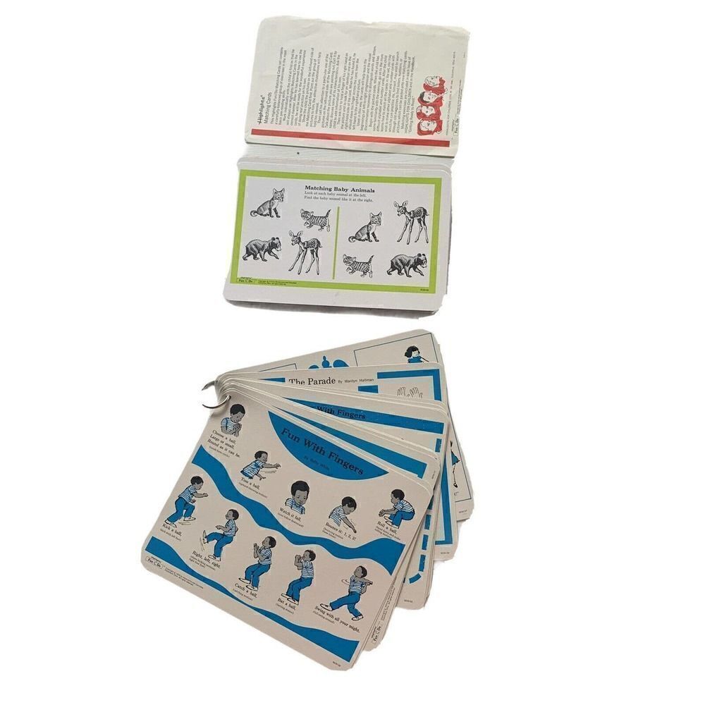 Vintage 70s Highlights Educational Flash Cards
